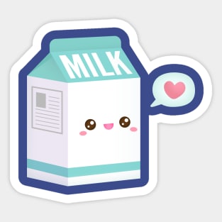 Cute Milk Carton, I Love Milk Sticker